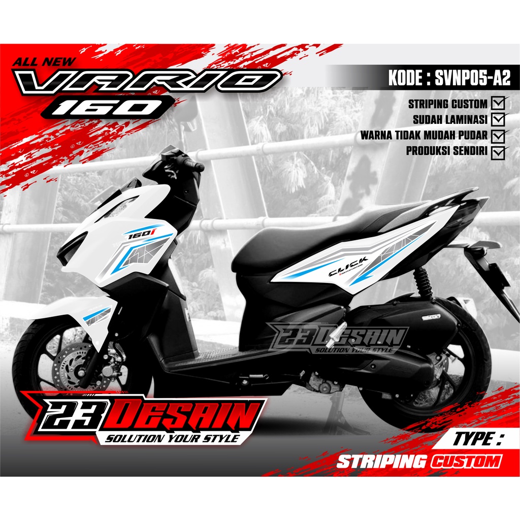 Striping Vario 160 Stiker vario 160 Cutting Sticker Vario 160 2022 - Aksesoris Motor Stiker Honda Va