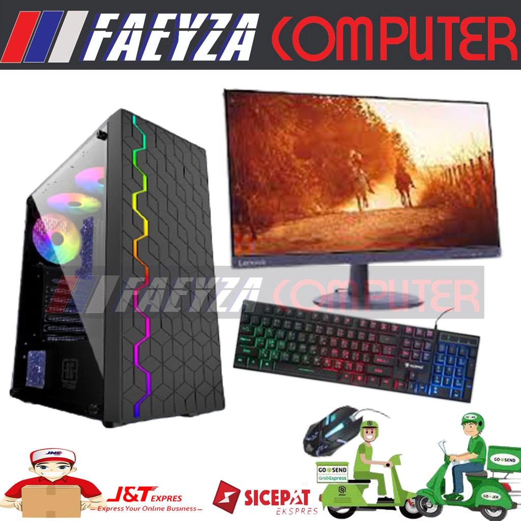 PC Gaming FULLSET AMD RYZEN 3600 HDD 1TB RAM 8GB VGA 2GB DDR5 LED 24&quot;