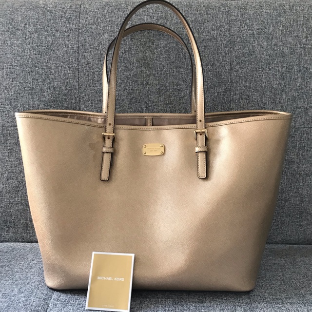 MK tote bag gold
