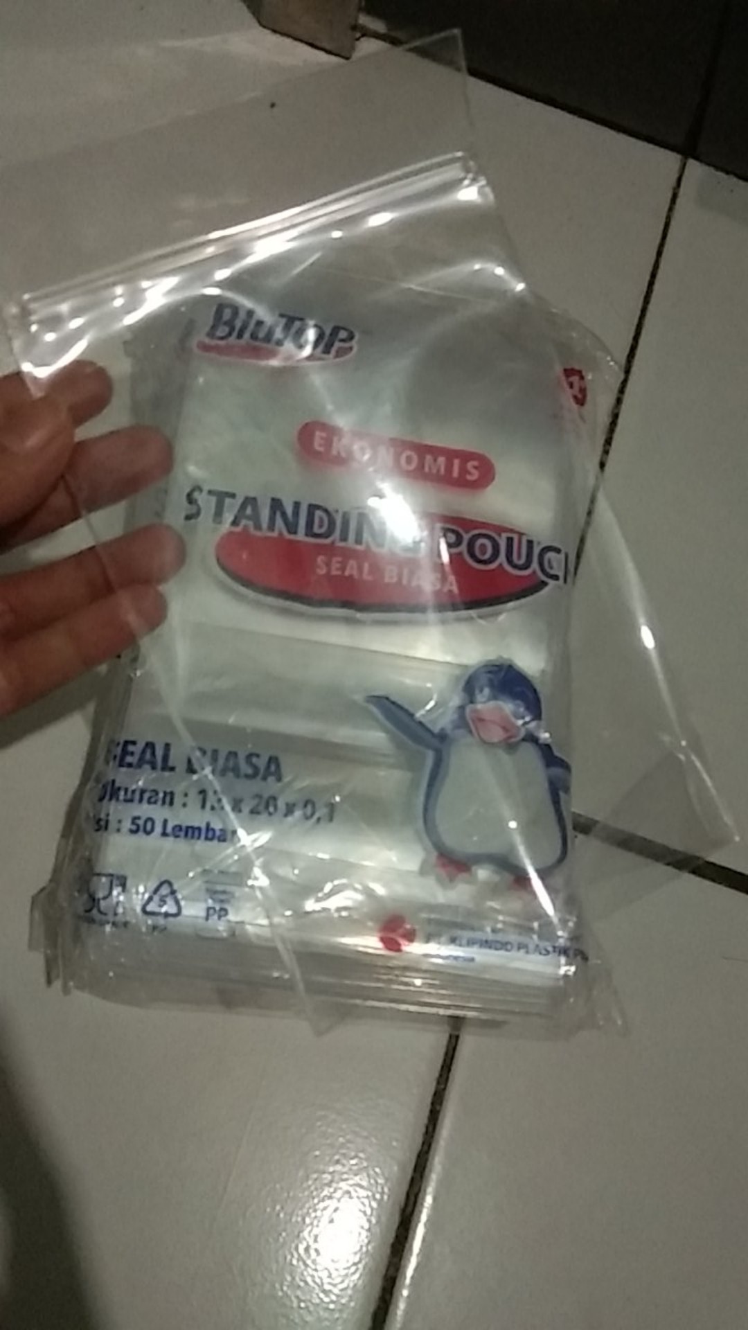 Plastik Standing Pouch 12x20cm Tebal Zipper Lock Berdiri