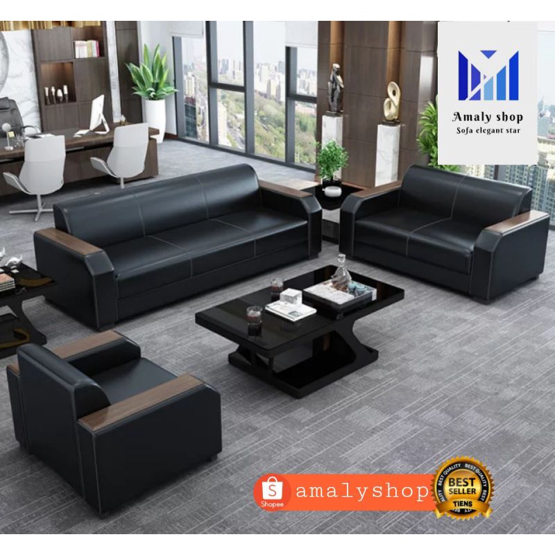 Sofa Kulit 321 Minimalis Super Mewah Elegant Kursi Tamu Model Terbaru Sofa Kantor Kursi Jati Kuat