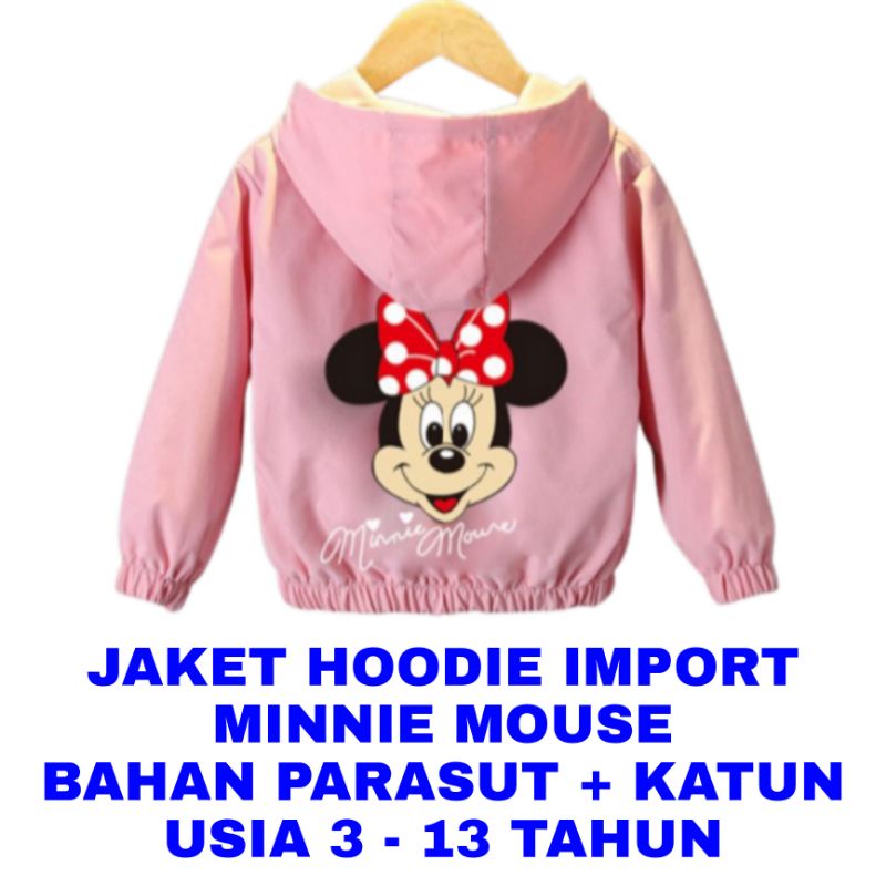 WK JAKET HOODIE IMPORT MINNIE ANAK PEREMPUAN SWEATER OUTWEAR BAJU