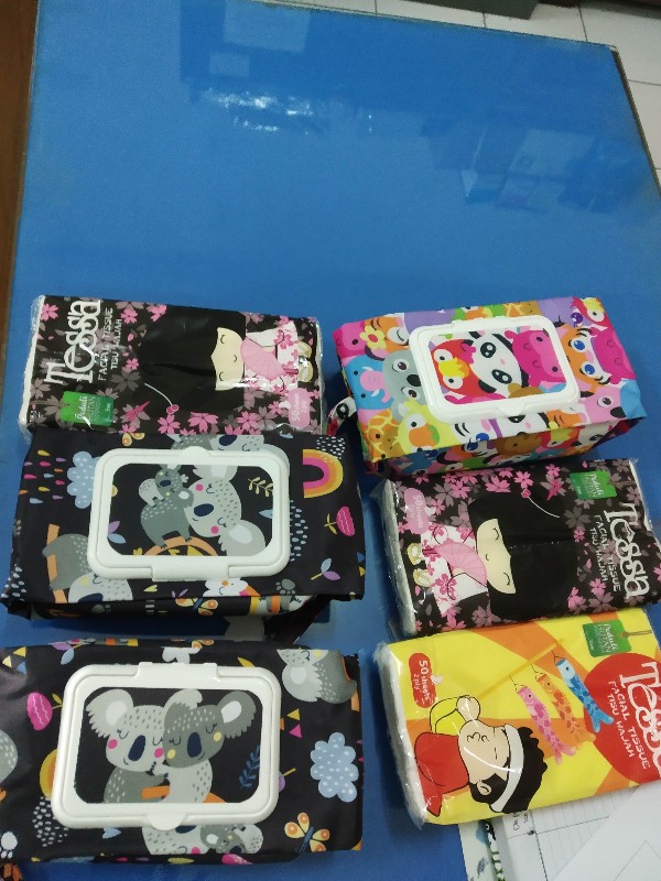 Tempat Tissu 2 In 1 Cover Tisu Basah Dan Kering / Tisu Travel / Pouch Tissue