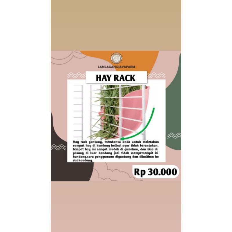 Hay rack (Tempat rumput hay kelinci)