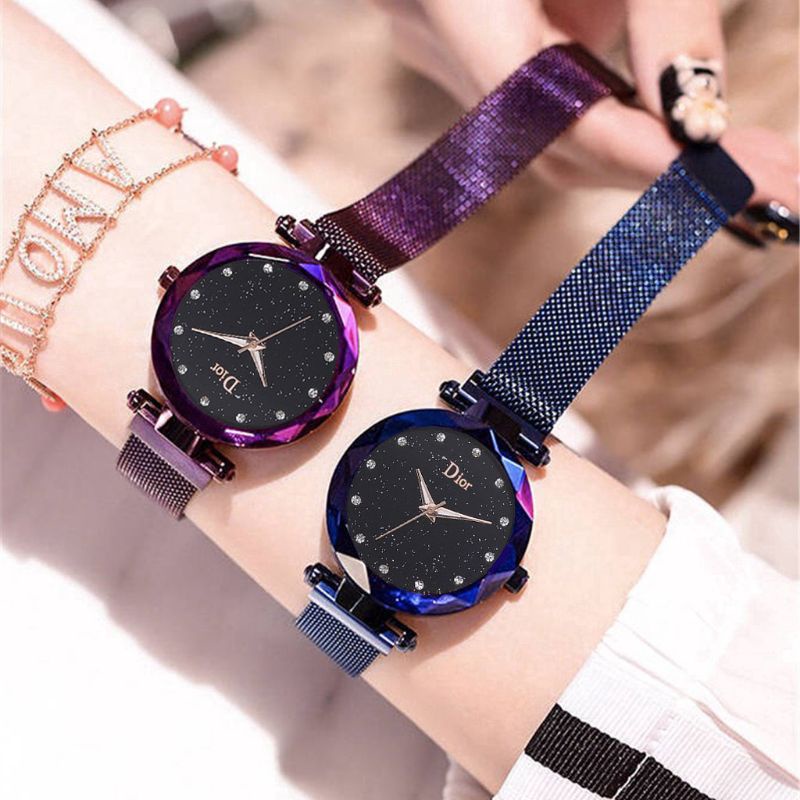 Jam Tangan Magnet Wanita Fashion Daisy Pattern Ladies Watch