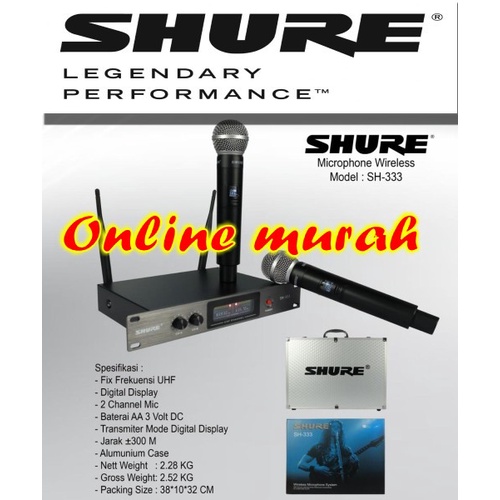 mic wireless shure sh333 sh 333 fee HARDCASE