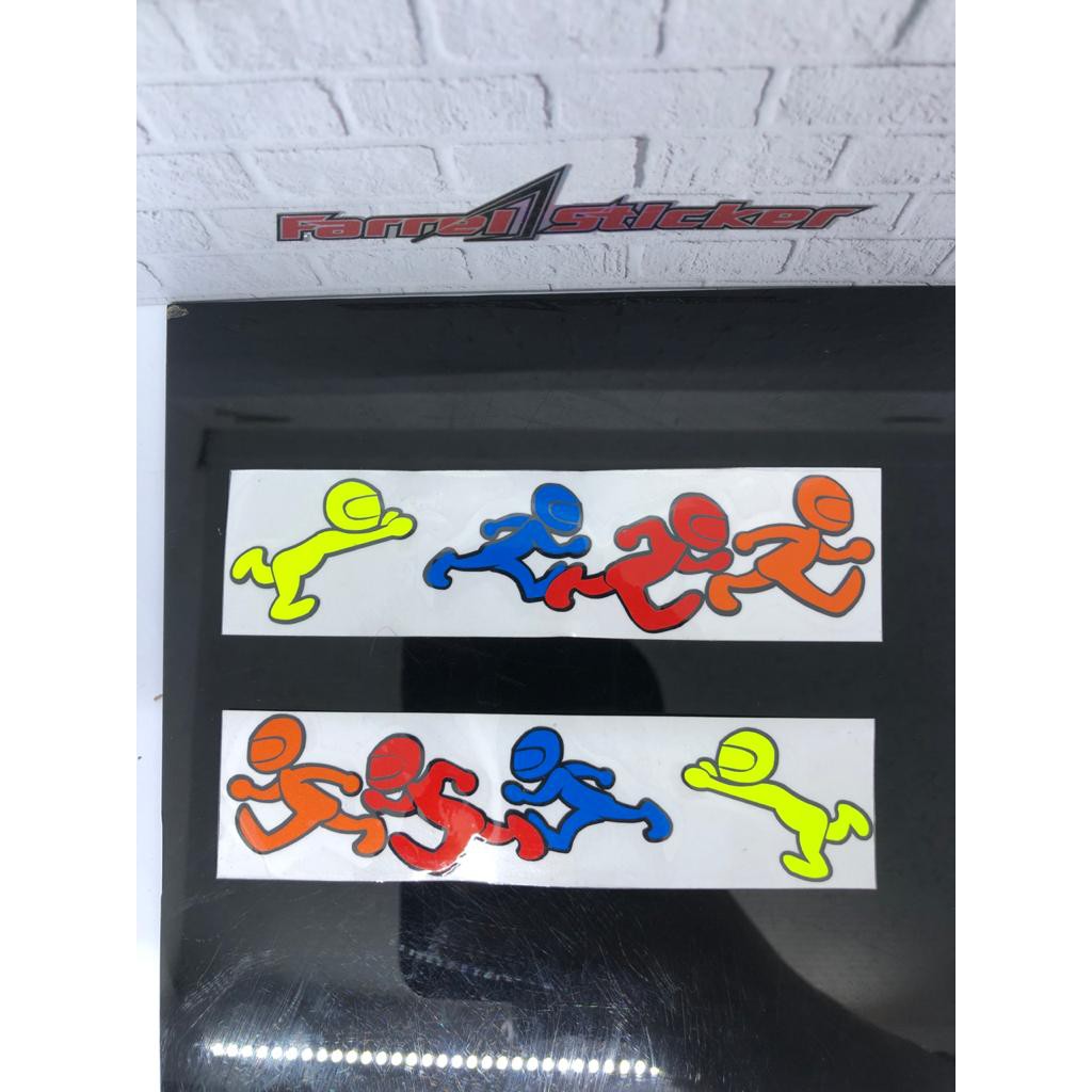 Sticker helmet Stiker Helm Rossi Run lari