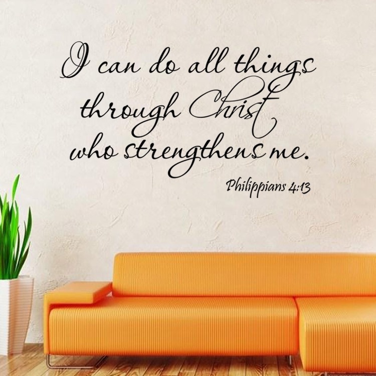 DODORY STC003 Stiker Quote Alkitab Filipi 4:13 Motivasi Bible Philippians 4:13 Sticker Dinding