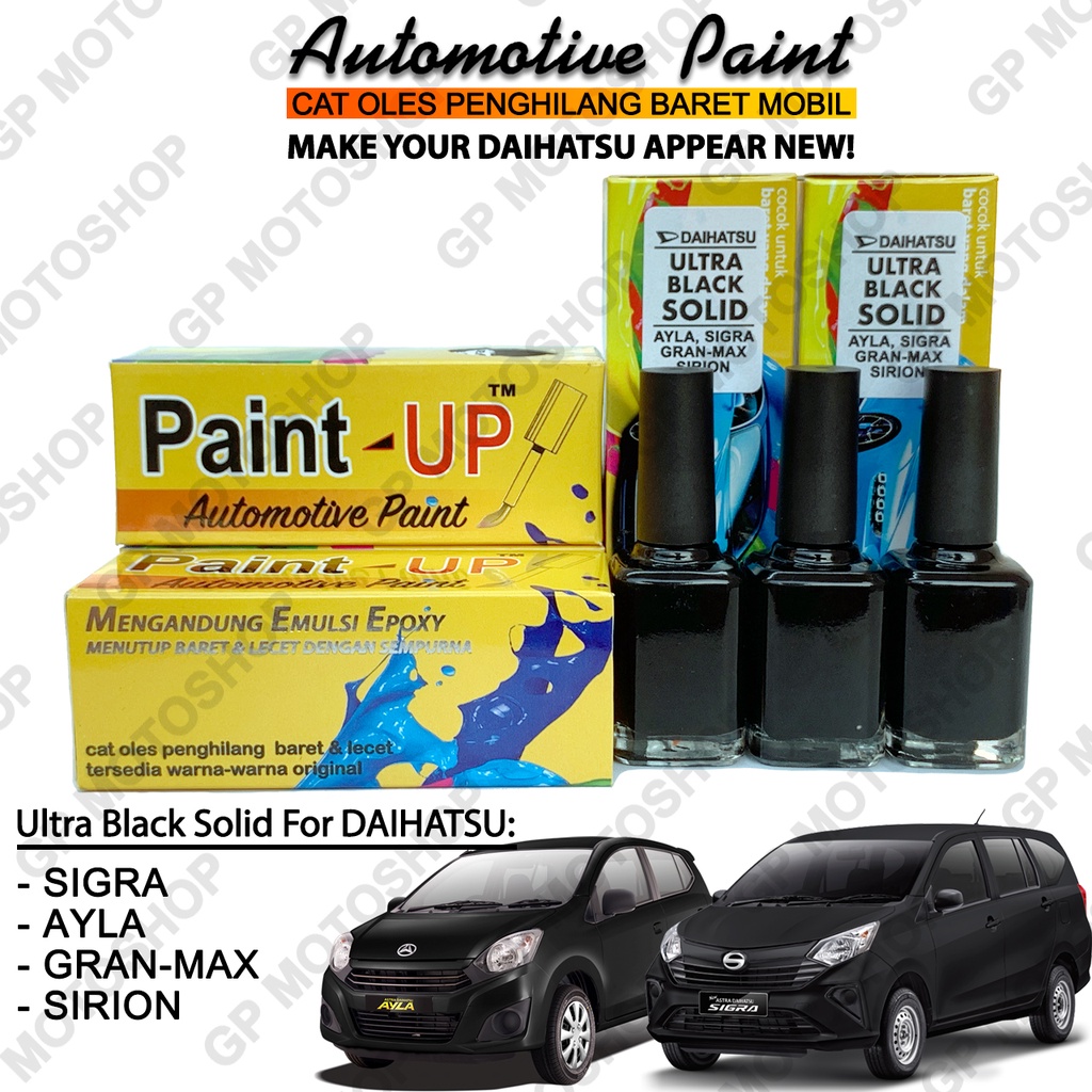 DAIHATSU ULTRA BLACK SOLID CAT OLES PENGHILANG BARET MOBIL LECET HITAM GLOSSY AYLA SIGRA SIRION