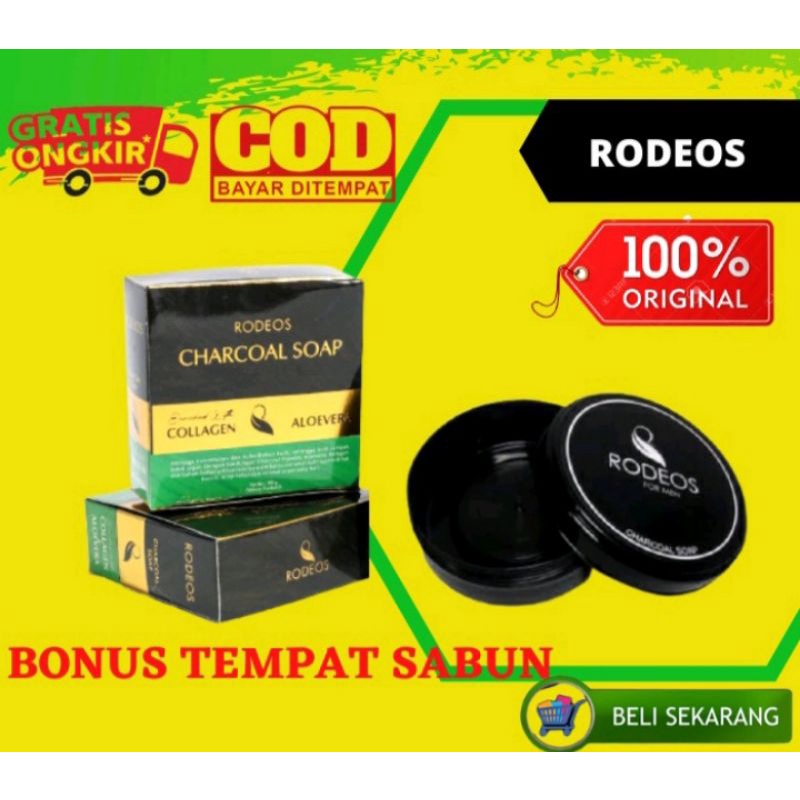 (COD+BONUS) RODEOS CHARCOAL SOAP SABUN WAJAH PRIA ORIGINAL