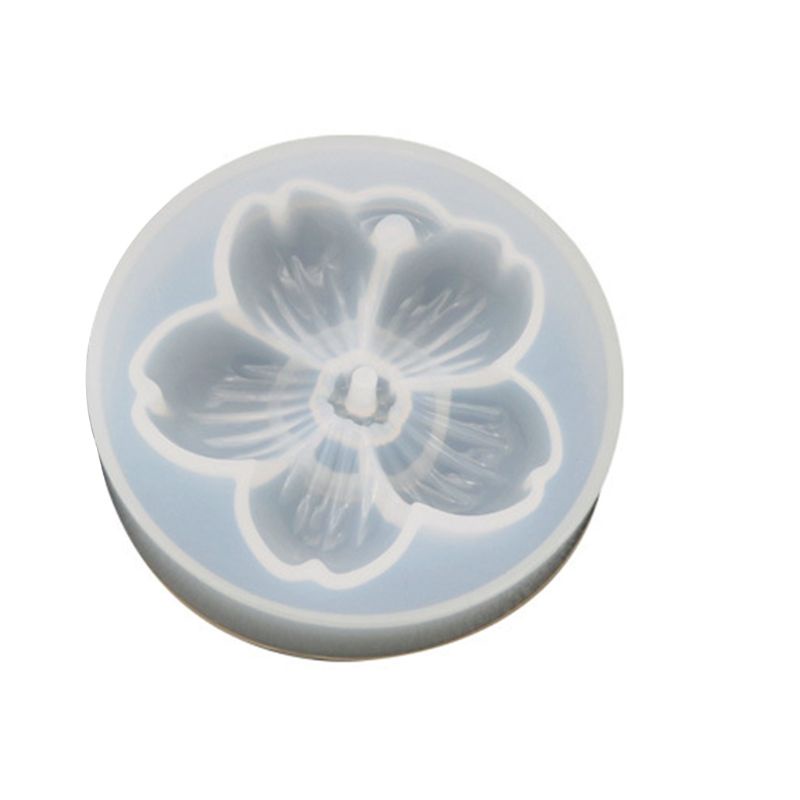 SIY  DIY Crystal Epoxy Cherry Blossoms Mold Handmade Mirror Pendant with Hole Silicone Mould