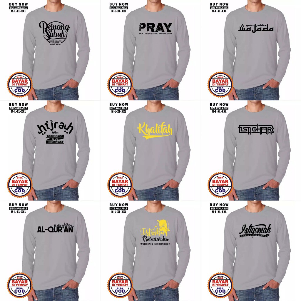 KAOS DAKWAH ISLAMI / KAOS TERBARU / PAKAIAN PRIA / TSHIRT / BAJU LENGAN PANJANG READY SIZE L/XL/XXL-3
