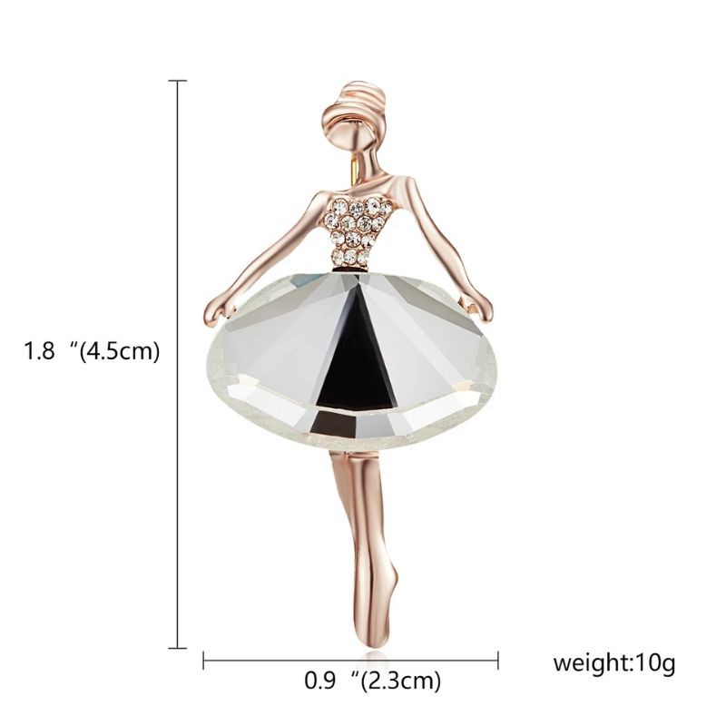 Bros Metal Desain Balerina Hias Kristal