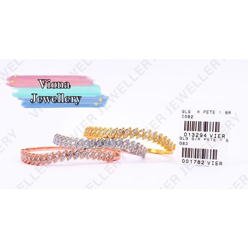 Gelang Bangle (Vier) Replika Berlian Lapis Emas /Zirconia