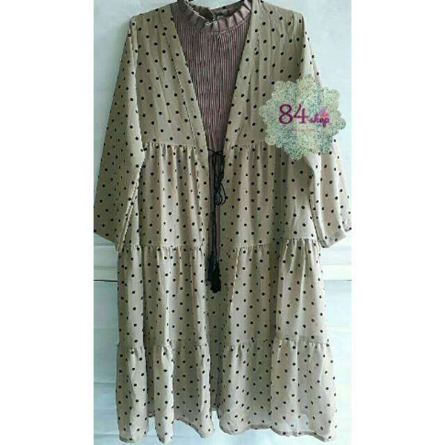 Long cardigan/outer polkadot