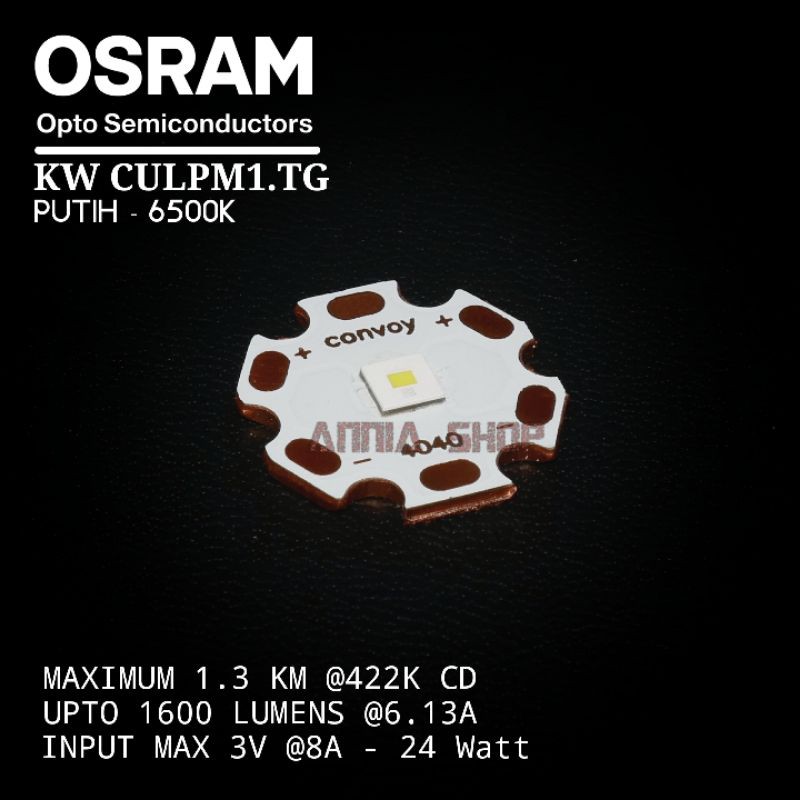 OSRAM KW CULPM1.TG SENTER LED EMITTER TEMBAGA DTP COPPER MCPCB 20MM PUTIH