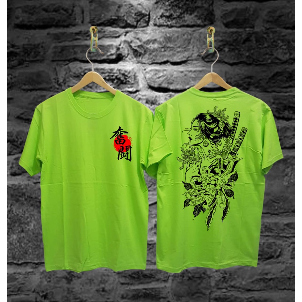 (COD) KAOS DISTRO GEISHA HIJAU STABILO / KAOS DISTRO MURAH / KAOS PRIA MURAH / KAOS PREMIUM / KAOS