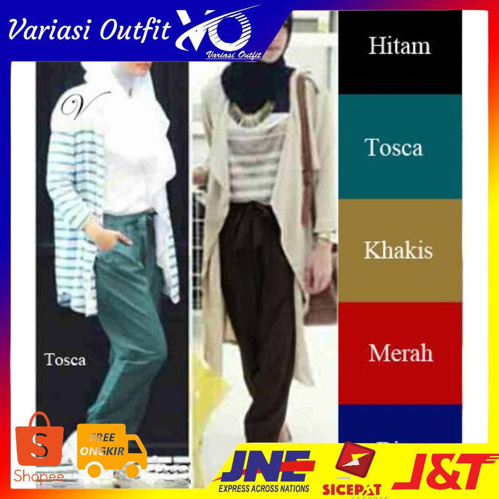 [jogger pants VL] celana jogger wanita katun rayon