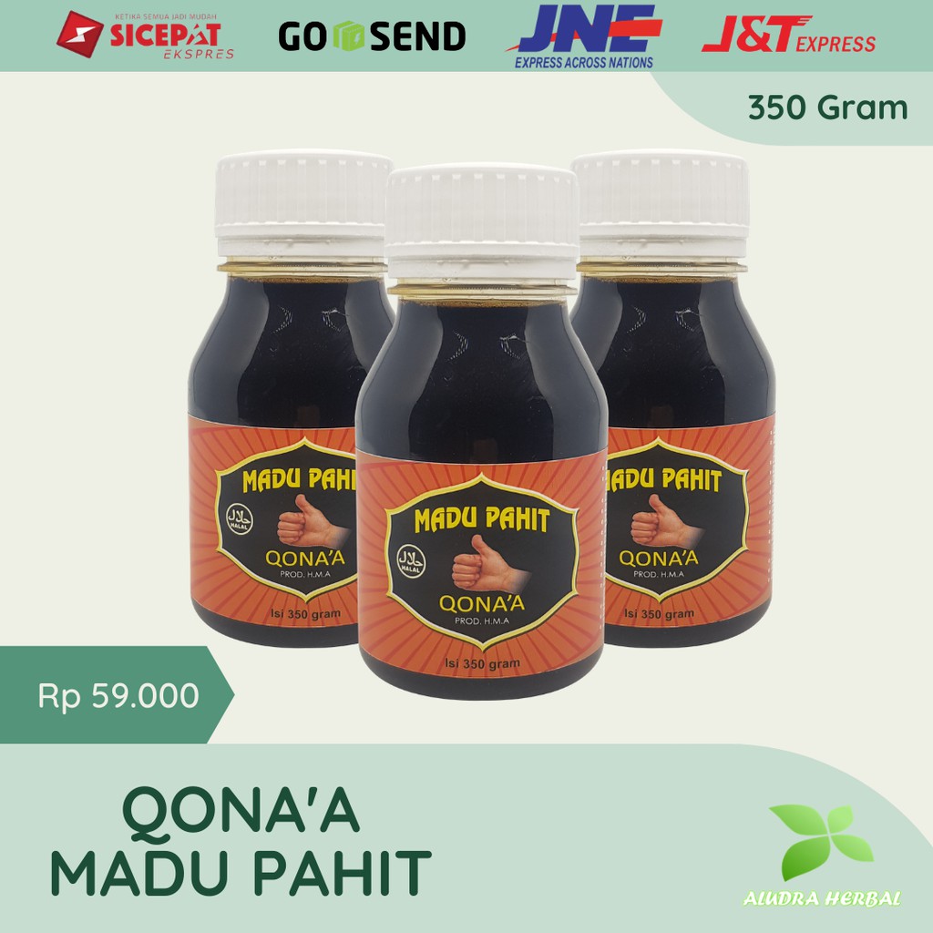 

Madu Qona'a Hitam Pahit Asli 350 Gram Qonaa