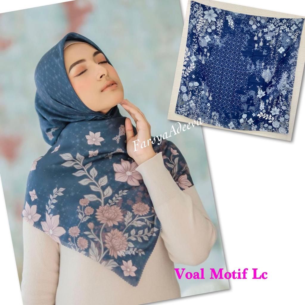 Kerudung Segi Empat Motif Deenay Adeeva Lasercut Hijab Segiempat Denay Jilbab Motif Rumah Hija'b-AMARILIS NAVY