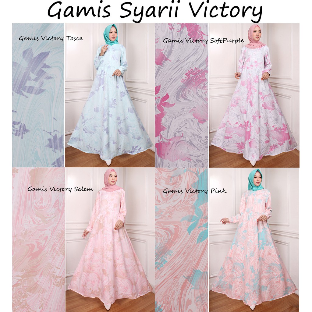 GAMIS SYARII MAXI DRESS MIX WANITA ONLY MAXI MOTIF BUNGA PAKAIAN MUSLIM