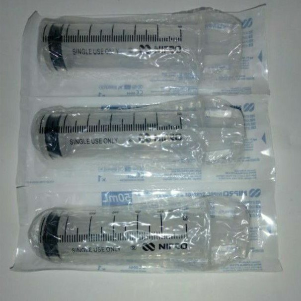 SYRINGE 50 CC ECCENTRIC TIP | NIPRO | SPUIT 50 ML LUBANG SAMPING HARGA PER 5 PCS