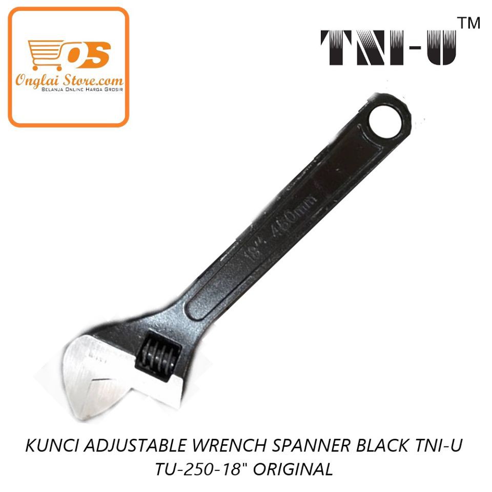 KUNCI ADJUSTABLE WRENCH SPANNER BLACK TNI-U TU-250-18
