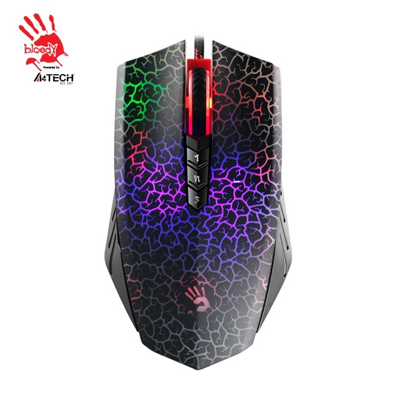 BLOODY A70 LIGHT STRIKE GAMING MOUSE (Drag click mouse) Activated Ultra Core 4 (Matte Black&amp;CRACK)