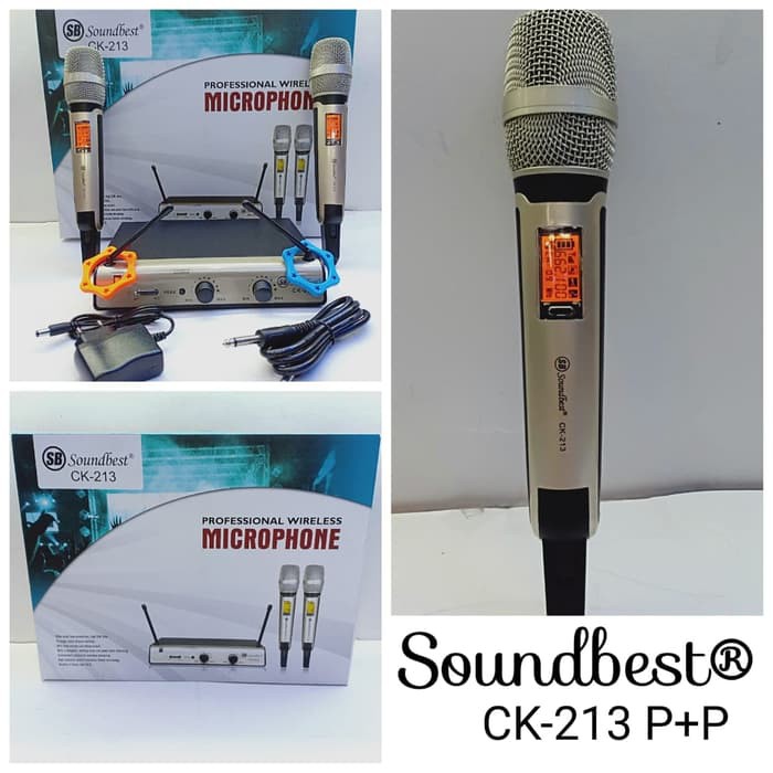 Microphone Wireless SoundBest CK 213  Original 2 Mic Pegang paling Murah