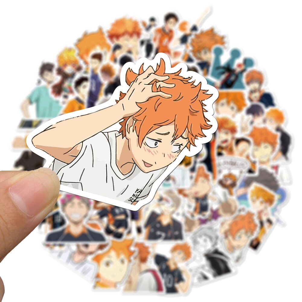 52pcs Haikyuu Waterproof Japanese Anime Stickers For Skateboarding Guitar Guitar Laptop Computers