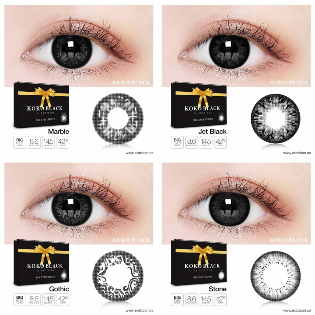 SOFTLENS KOKO BLACK MINUS (-0.50 s/d -8.00) BY EXOTICON