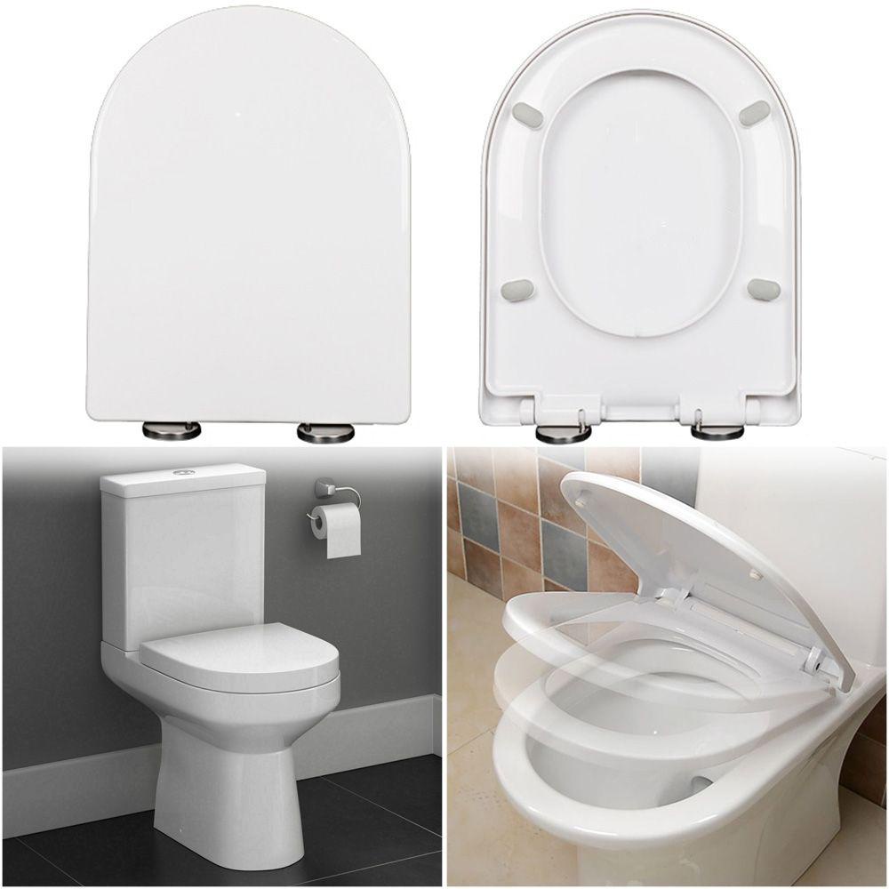 Solighter Toilet Cover Seat Mudah Tetap Tidak Kuning Soft Closing Cream-white Engsel Pasang Atas