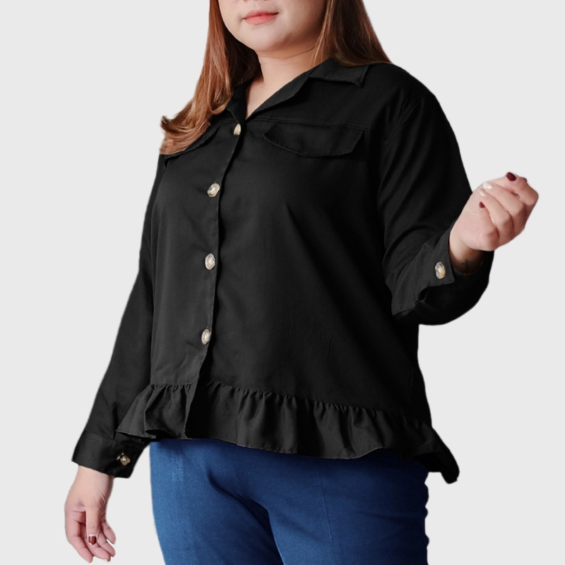 ARENA - Outer / Atasan Katun Wanita Bigsize Tangan Panjang