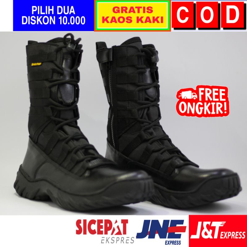 Sepatu pdl ninja komando merk brotrher bahan kulit dan kanvas cordura anti air