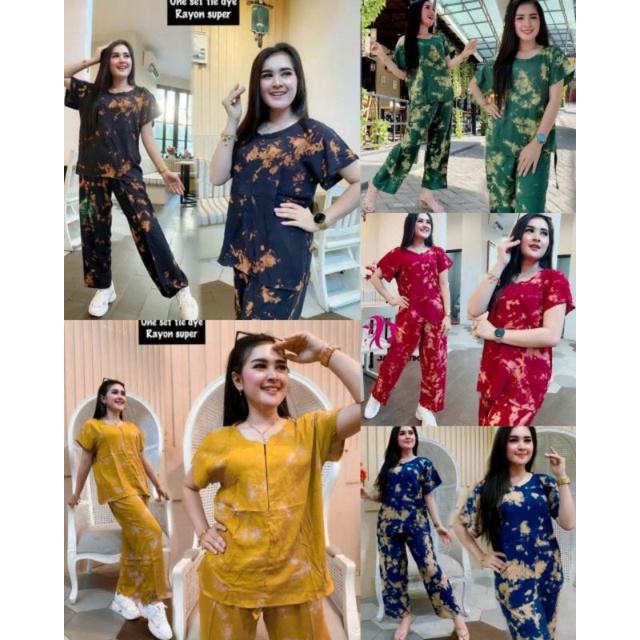 ONE SET TIE DYE LENGAN PENDEK