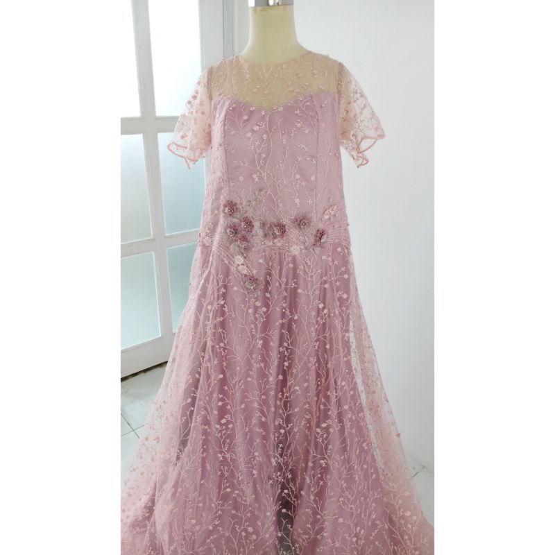 [GRATIS ONGKIR] GAUN DUSTY PINK 27 / GAUN PESTA PRELOVED / GAUN PESTA BEKAS