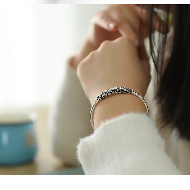 925 gelang perak murni untuk pria retro Thai gelang perak fashion perhiasan