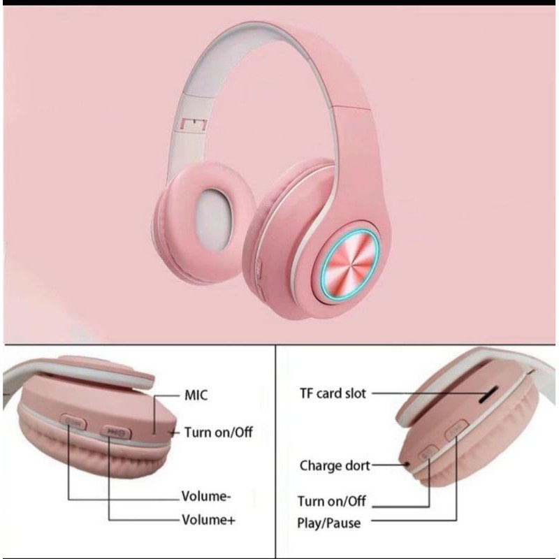 Headphone Bluetooth Macaron Memory Card Dan AUX-P39 -XOBOX