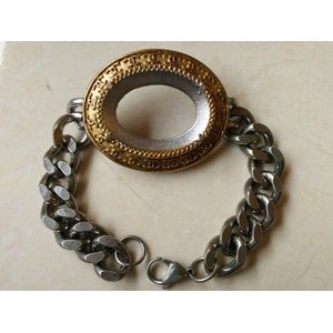 Gelang Rantai Tebal Batu Akik Titanium