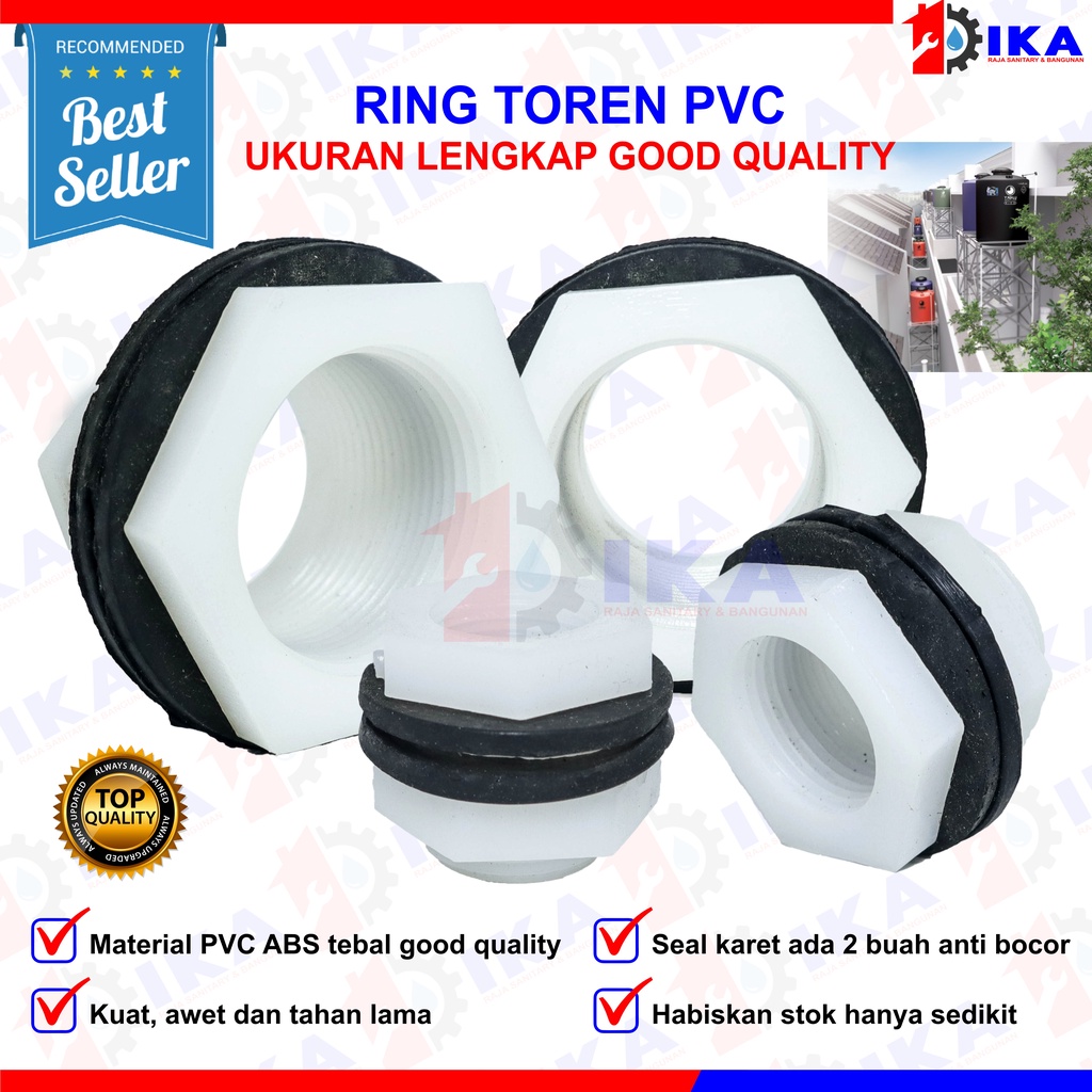 RING TOREN AIR TANDON / BESAR KECIL SEDANG MUR PVC KUALITAS TEBAL KUAT BAGUS TAHAN LAMA