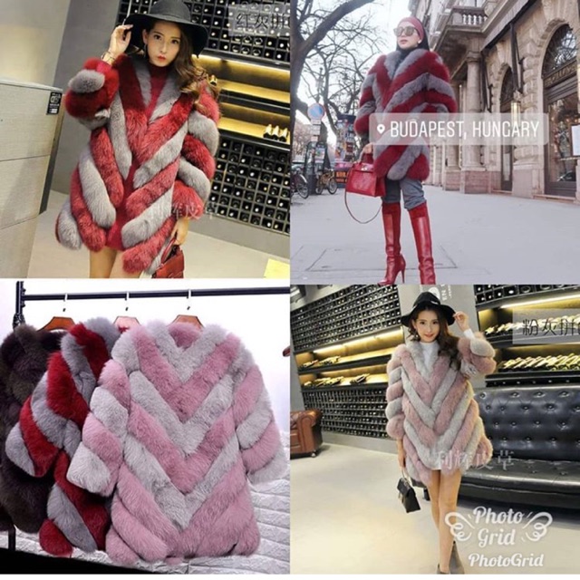 Jaket syahrini fur coar luxury