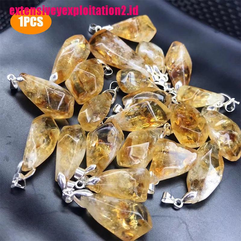 &lt; E2id &amp; &gt; Liontin Batu Kristal Enegry Brazil Citrine Alami DIY