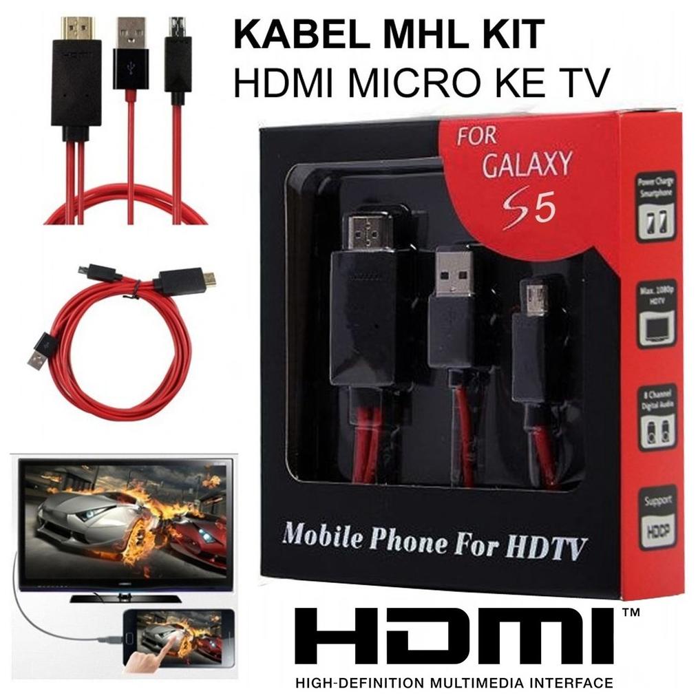Kabel Hdmi V8 Micro Mhl To Hdmi Media Adapter
