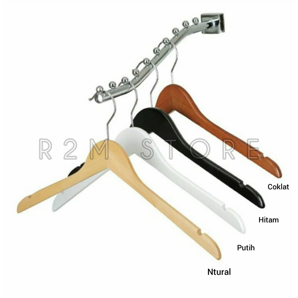 HANGER BAJU / HANGER KAYU / HANGER DEWASA / GANTUNGAN BAJU / HANGER WOOD