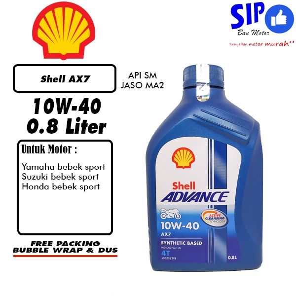 Oli Shell Advance AX7 10W40 0.8 Liter (800ml)