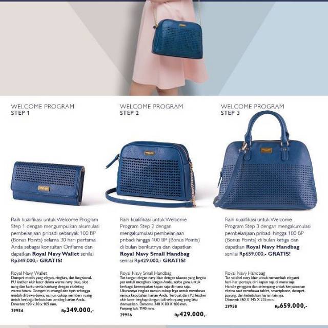 oriflame navy blue bag