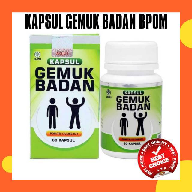 Obat herbal gemuk badan vitamin suplemen penggemuk badan kapsul penambah berat badan dewasa permanen