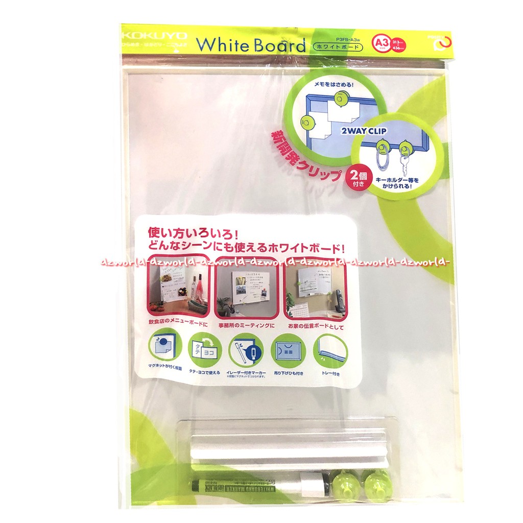 Kokuyo White Board Jepang Ukuran A3 Dengan Clip Dan Spidol