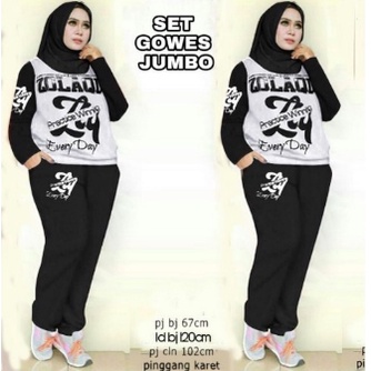 Setelan Wanita Trening Stelan Perempuan St Olahraga Senam Training Gowes Jumbo Oversize LD130 XXXL S