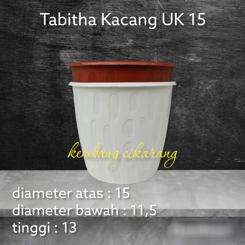 TABITHA KACANG UK 15 pot bunga motif kacang tebal kuat bagus